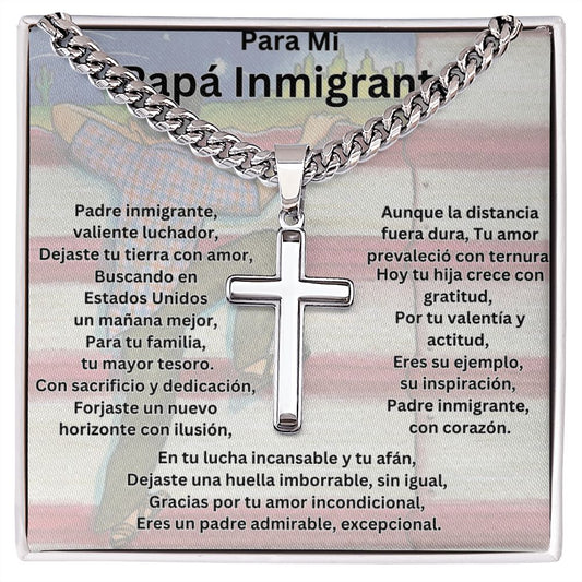 Para Mi Papa Inmigrante - Cruz Personalizada