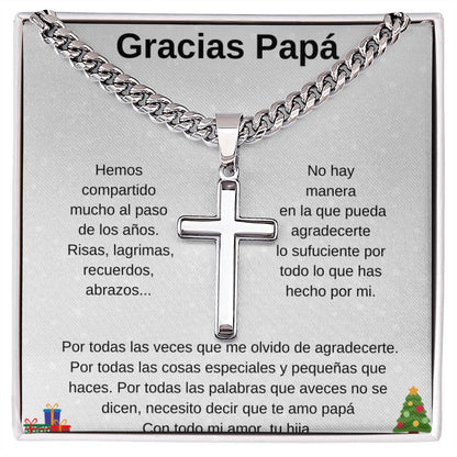 Gracias Papa - Personalized Cross Necklace