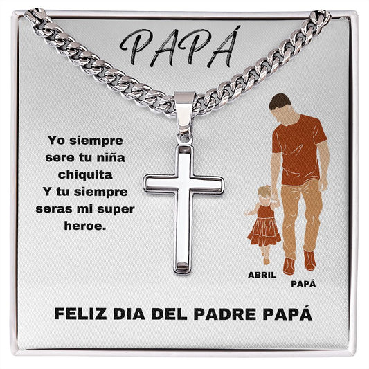Papá - Cadena x Cruz PERSONALIZADA