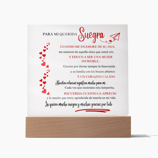 Para Mi Suegra (To Wife's Mom) - Acrylic Plaque