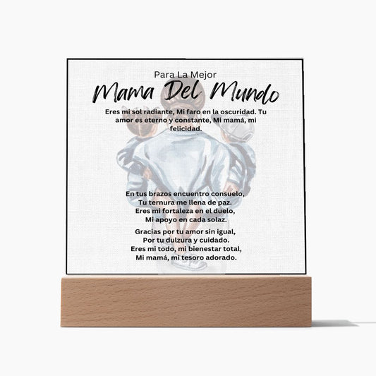Placa de Acrilico - Para La Mejor Mama Del Mundo